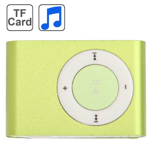 TF (Micro SD) Card Slot MP3 Player with Metal Clip (Light Green) - Click Image to Close